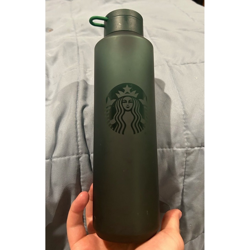 Starbucks‎ Emerald Green Water Bottle 24oz Soft Texture Plastic